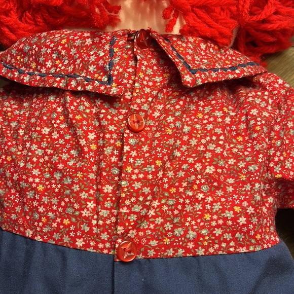 Vintage Raggedy Ann Andy Doll Large Approx. 3 Feet Tall Rare I Love You Heart - Picture 7 of 16
